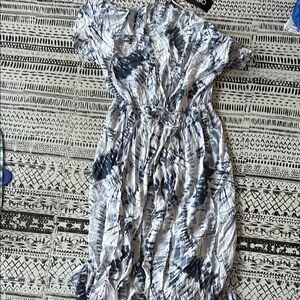 Tie-Dye Short Sleeve Maxi Dress